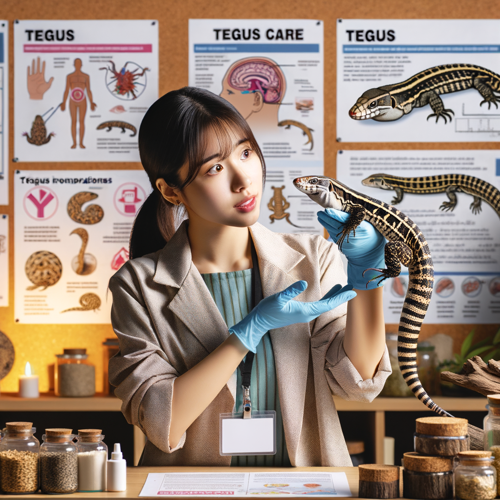 Expert herpetologist demonstrating Tegus handling techniques from a Tegus care guide, providing Tegus safety tips and management tips for safe Tegus interaction.